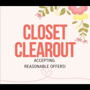Closet Clear-out Happening Now-Reasonable Offers